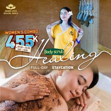 COMBO BODY SCRUB + FULL-DAY STAYCATION ONLY 455K