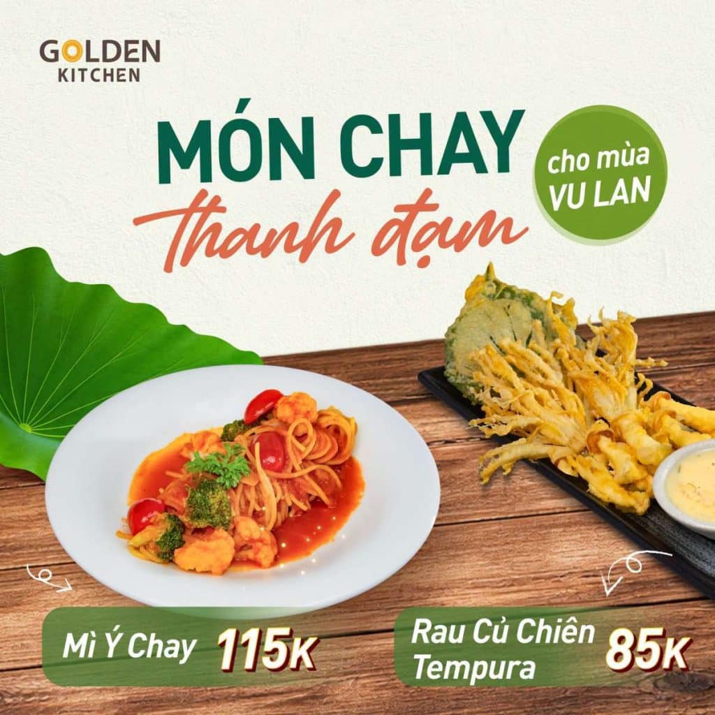 MÓN CHAY THANH ĐẠM CHO MÙA VU LAN GOLDEN KITCHEN